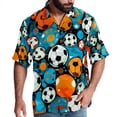 thumbnail image 1 of Football Men's Short Sleeve Beach Shirts, Casual Poplin Button Down Shirt, Summer Casual Printed Unisex Shirts, 1 of 6