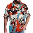 thumbnail image 1 of Football Men's Short Sleeve Hawaiian Beach Poplin Shirt Casual Printed Button Down Summer Unisex Shirt, 1 of 6