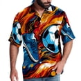 thumbnail image 1 of Football Men's Short Sleeve Hawaiian Print Button Down Beach Shirt, 1 of 6