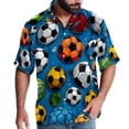 thumbnail image 1 of Football Men's Short Sleeve Hawaiian Shirt, Poplin Casual Printed Button Down, Summer Beach Unisex Shirts, 1 of 6
