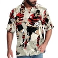 thumbnail image 1 of Football Men's Short Sleeve Printed Button Down Hawaiian Beach Shirts, 1 of 6