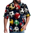thumbnail image 1 of Football Men's Spread Collar Poplin Beach Shirts - Casual Printed Button Down Short Sleeve Summer Tops for Unisex, 1 of 6