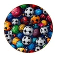 thumbnail image 1 of Football Microfiber Leather Round Coasters (6PCS) - 11x11 cm/4.3x4.3 in Set for Drinks,and Durable Beverage Coasters with Holder - Your Table Surface and Enhance Décor, 1 of 6