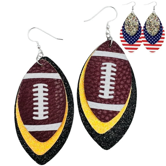 Football Mom Accessories - Football Accessories for Mom - Football Sports Fans (Yellow & Jet Black)