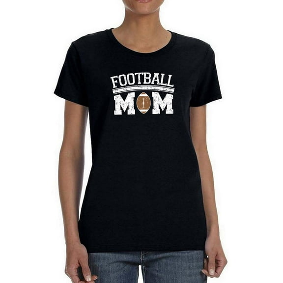 Football Mom Art Shaped T-Shirt Women -Smartprints Designs, Female Small