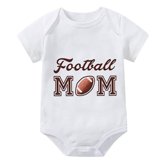Football Mom Cute Newborn Girl Outfits Short Sleeve Baby Girl Bring Home Outfit Newborn White Boy Onsies0-3 Months