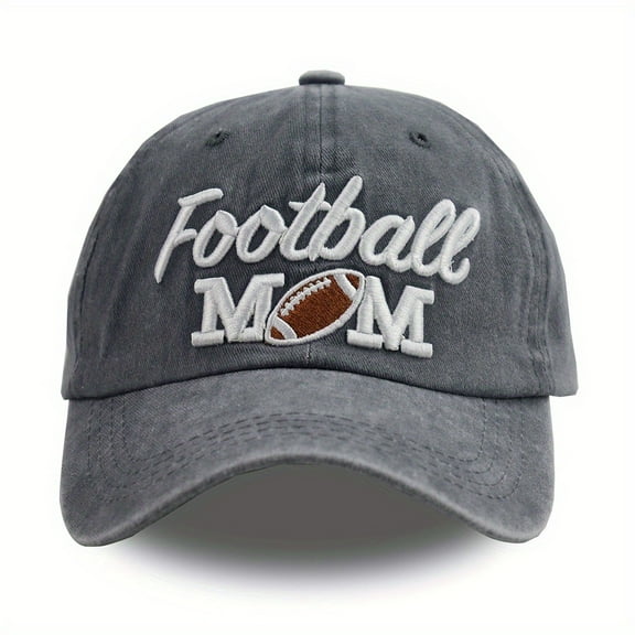 Football Mom Embroidered Vintage Washed Baseball Cap for Women Adjustable Snapback, Lightweight 100% Cotton, Mother’s Day Gift, Casual Sports Hat, Football Mom Accessories, Casual Headwe