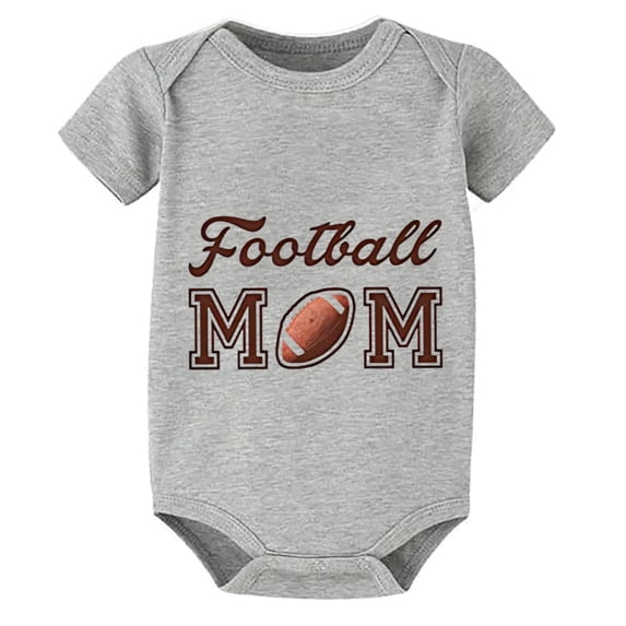 Football Mom Newborn Romper Short Sleeve Baby Boy One-piece Outfit White Baby Onesie 0-3 Months Unisex