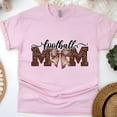 thumbnail image 1 of Football Mom Shirt | Leopard Print Bow Graphic Tee for Game Day, Light Pink, Size L, 1 of 6