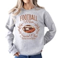 thumbnail image 1 of Football Mom Social Club Sweatshirt Faux Glitter Cheering from the Sidelines Football Pullover Gray Sweatshirt Medium, 1 of 5