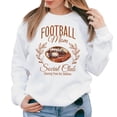 thumbnail image 1 of Football Mom Social Club Sweatshirt Faux Glitter Cheering from the Sidelines Football Pullover White Sweatshirt Large, 1 of 5