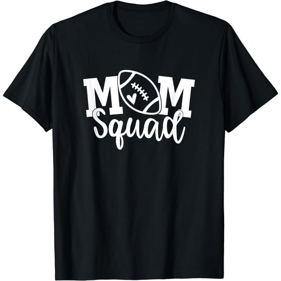 Football Mom Squad T-Shirt, Senior Mom Shirt Black Small