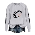 thumbnail image 1 of Football Mom Sweatshirts for Women Game Day Long Sleeve Crew Neck Mom Outfits Trendy Cozy Outfits Football Team Fall Fashion Must Haves Oversized Work Office Cute Tops Trendy Clothes Basic Tee Grey, 1 of 1