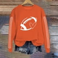 thumbnail image 1 of Football Mom Sweatshirts for Women Game Day Long Sleeve Crew Neck Sports Mom Must Have Tunic Tops Football Season Shirts Football Mom Shirt Winter Football Fan Soccer Tops Cute Tops Orange, 1 of 4