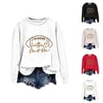 thumbnail image 1 of Football Mom Sweatshirts for Women 2025 Embroidery Football Mom Graphic Crewneck Sweatshirt Pullover Tops, 1 of 4