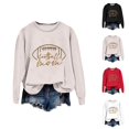 thumbnail image 1 of Football Mom Sweatshirts for Women 2025 Embroidery Football Mom Graphic Crewneck Sweatshirt Pullover Tops, 1 of 4