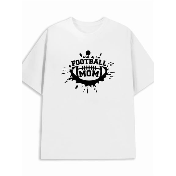 Football Mom Tee fitness graphic t shirts t shirt mens 180G 100% Cotton white High-quality clothing, perfect for every day Wearable year-round exercise gym Basic Unisex Shirt Graphic tshirts
