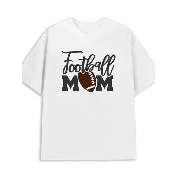 Greenink Football Mom Tee men's 180G Cotton white Unique Design Unisex Shirt Cotton tshirts Original Unisex Shirt Graphic Tee tshirts Vintage Unisex Shirt Short Sleeve