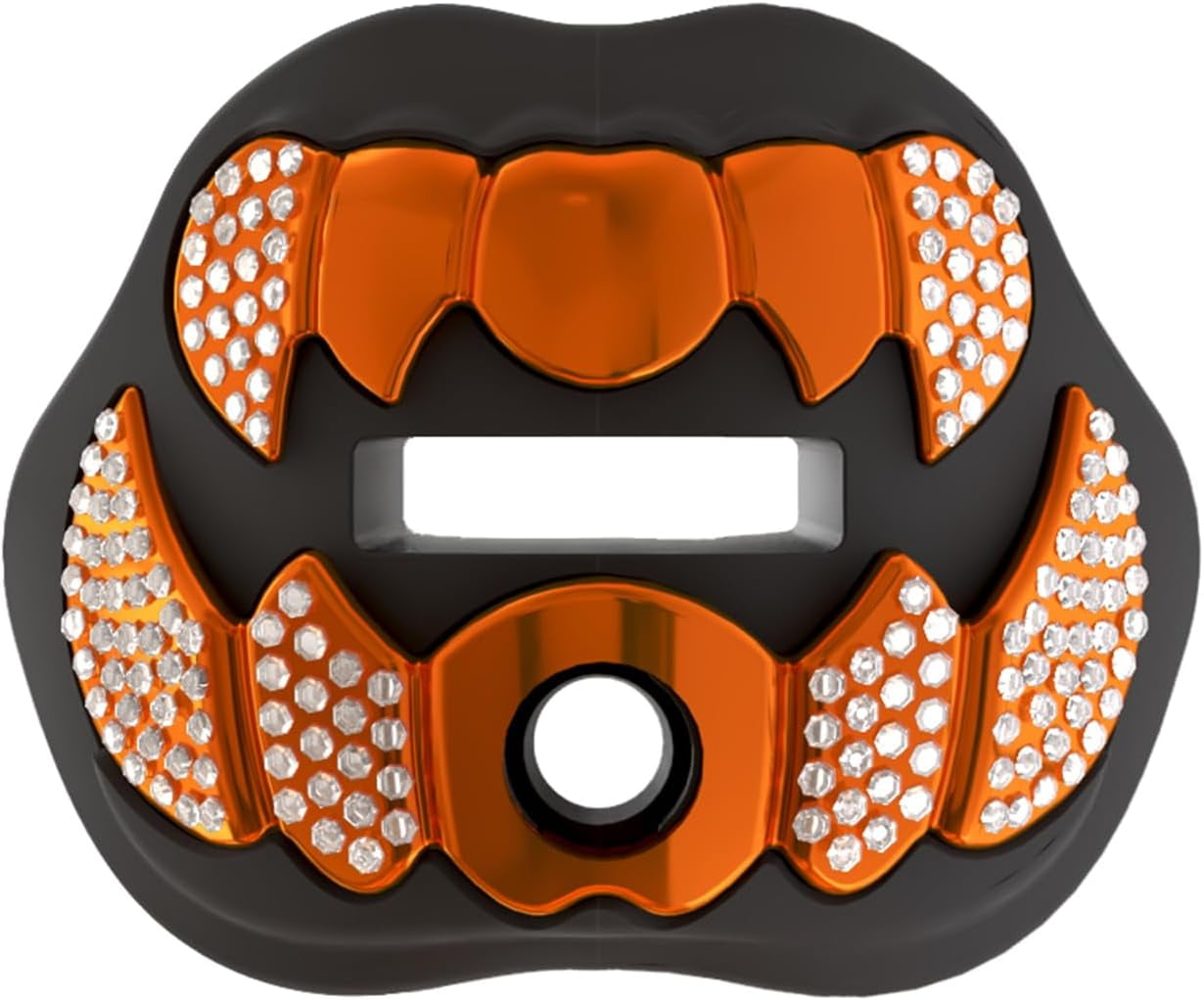 Football Mouth Guard with Connected Strap- 3D Beast Chrome Adult and Youth Mouth Guard-Mouth Piece for Sports for Maximum Air Flow and Teeth Protection