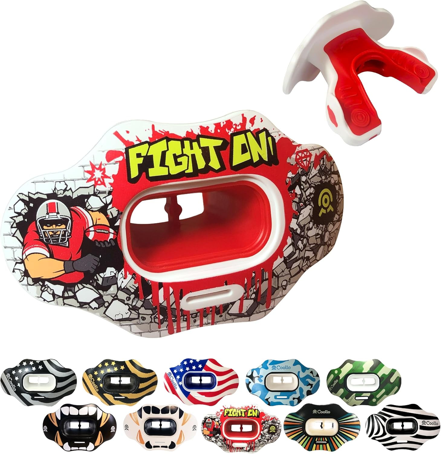 Football Mouth Guard Lip Guard MAXX/Might Football and High Impact Sports Lip Protector for Adults & Youth (Strap Included)