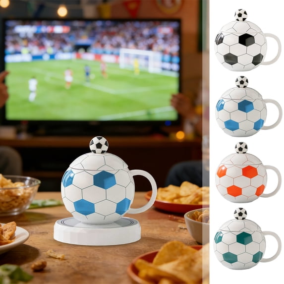 Football Mug, Sports Mug with Lid Spoon and Gift Box for serving coffee ...