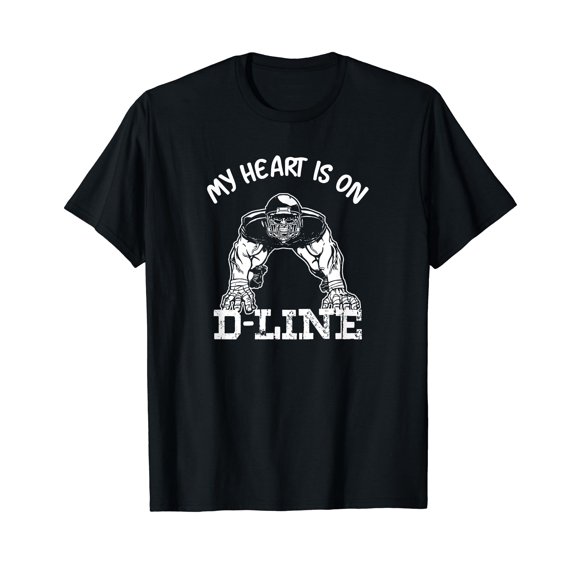 Football My Heart Is On The Line Defensive Lineman T-Shirt
