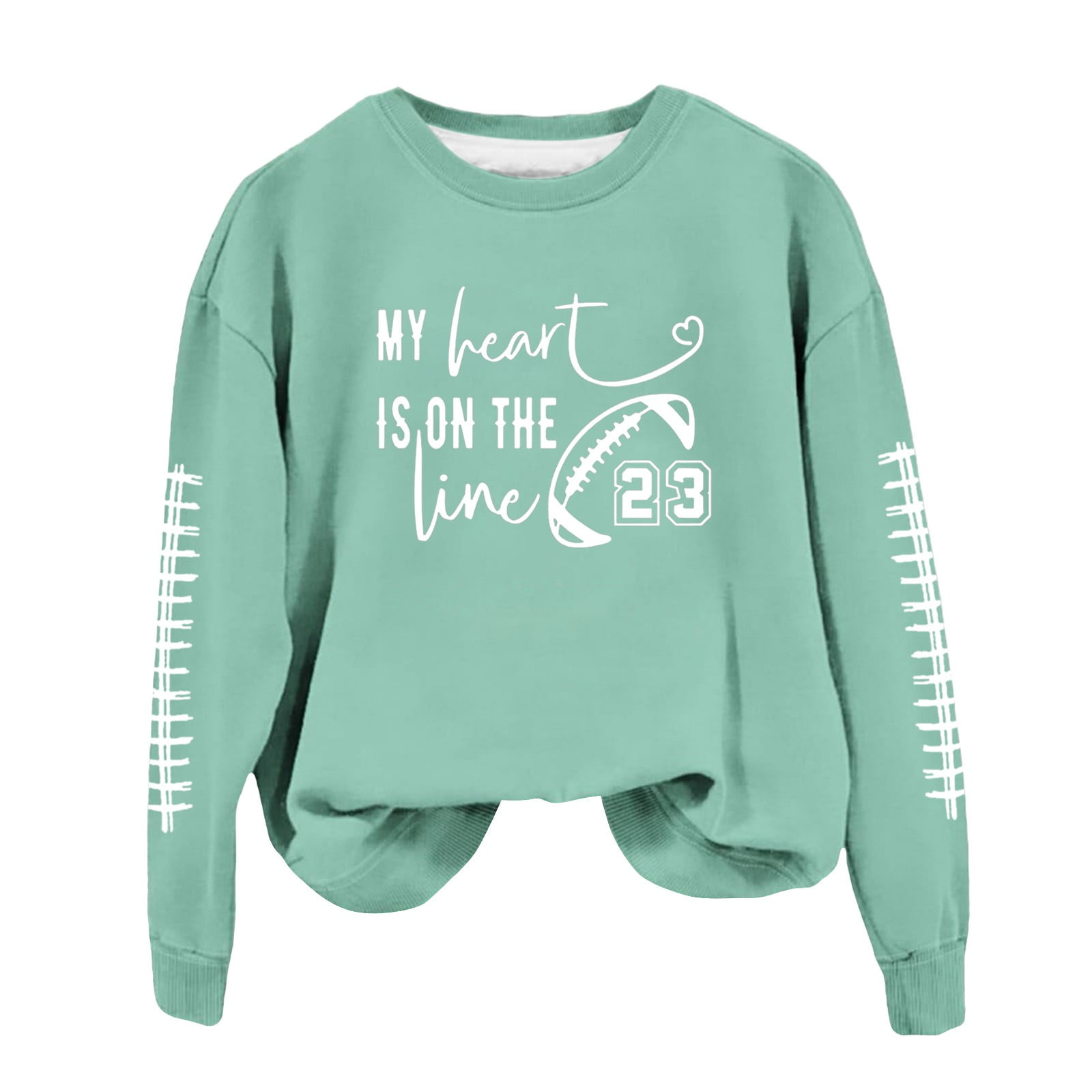 Football My Heart Is On The Line Football Sweatshirts for Women