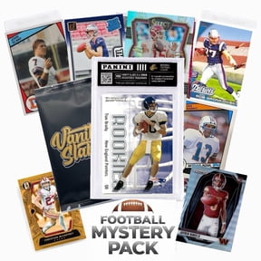 Football Mystery Variety Pack - Slabbed Hit + Sleeved Inserts + Bonus Pack | Autographs, Rookies, Jerseys, Numbered Cards