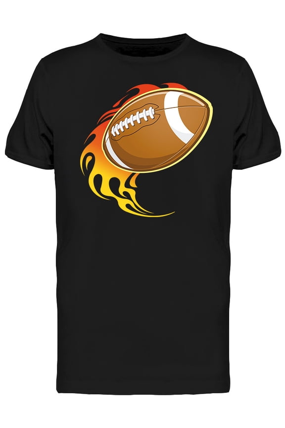 Football On Fire T-Shirt Men -Image by Shutterstock, Male Large