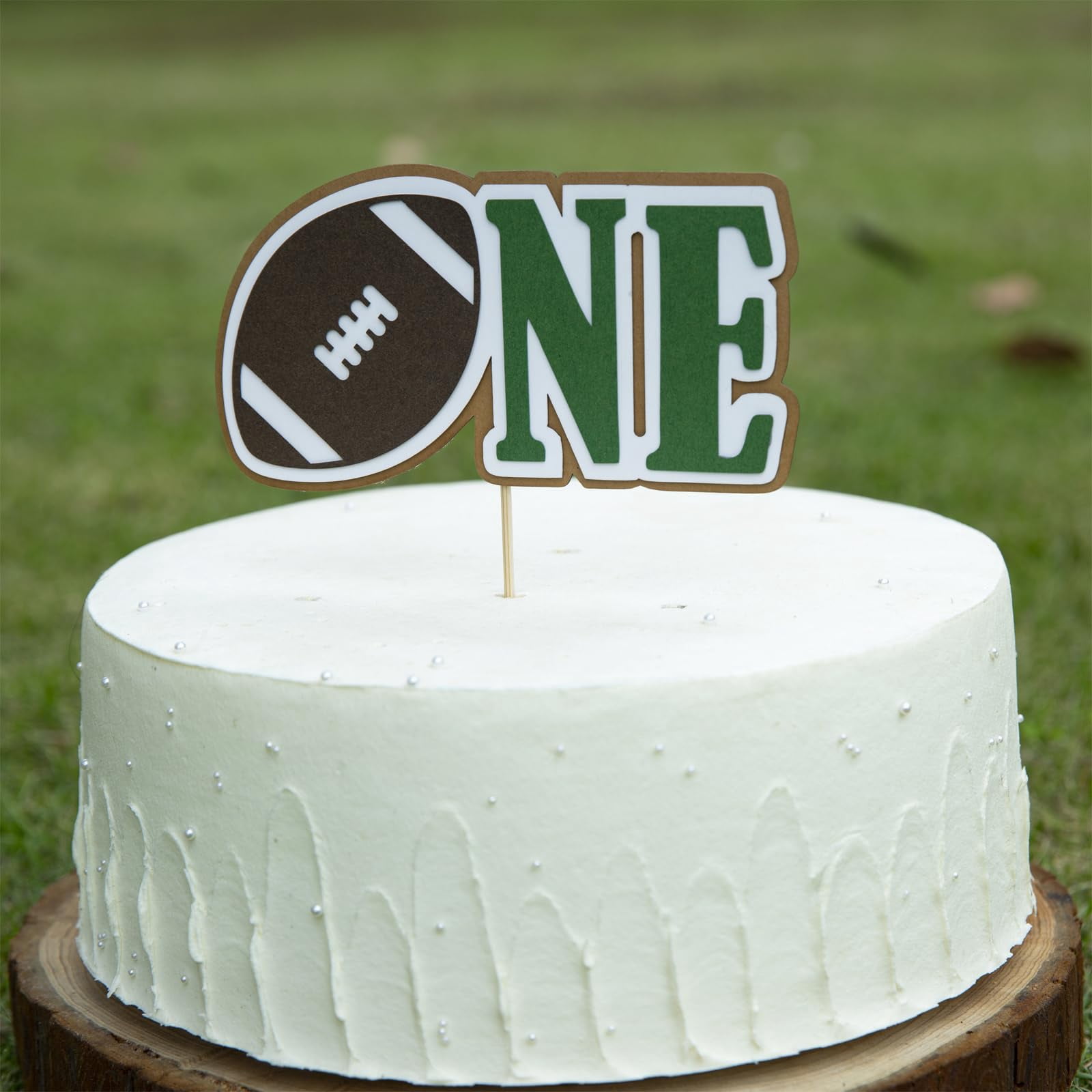 Football 'One' Cake Topper - First Birthday Cake Decoration, Sports Theme, 5.9x9 Inches