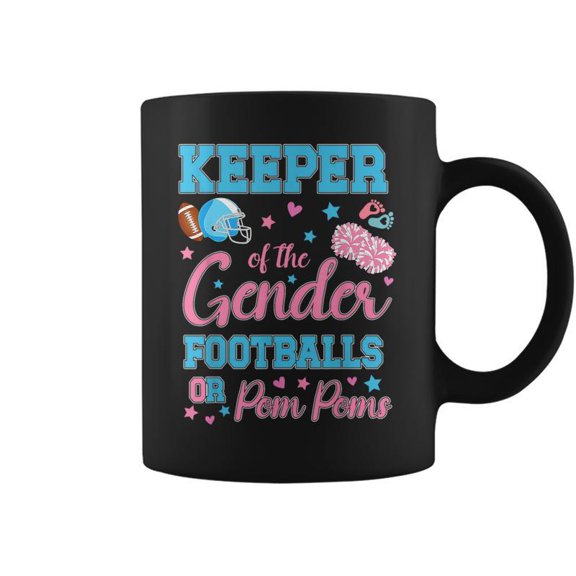 Football Or Pom Poms Cute Keeper Of Gender Baby Reveal Party Coffee Mugs