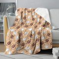 thumbnail image 1 of Football Outline Beige Pattern Soft Sherpa Fleece Throw Blanket, Warm Cozy Plush Blanket for Sofa Bed Couch, All Season, 50"x60", 1 of 5