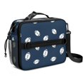thumbnail image 1 of Football Outline Blue Pattern Insulated Lunch Bag with Shoulder Strap and Bottle Holder,Bento School Lunch Bag Box,11x9.5x3.5 Inches, 1 of 5