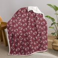 thumbnail image 1 of Football Outline Red Pattern Soft Sherpa Fleece Throw Blanket, Warm Cozy Plush Blanket for Sofa Bed Couch, All Season, 30"x40", 1 of 5