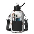 Football Outline White Pattern 74oz Half Gallon Water Bottle with ...