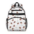 thumbnail image 1 of Football Outline White Pattern Cute School Backpack Bag for School with Padded Back and Adjustable Shoulder Straps 15.25"x11.5"x5.25", 1 of 5