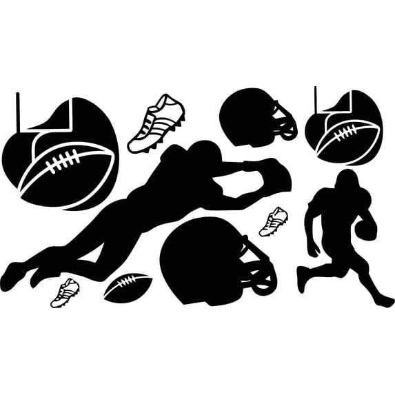 Football Pack Picture Art Kids Boys Bed RoomPeel & Stick Sticker - Vinyl Wall Decal