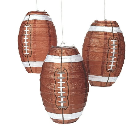 Football Paper Lantern (3Pc) - Party Decor - 3 Pieces