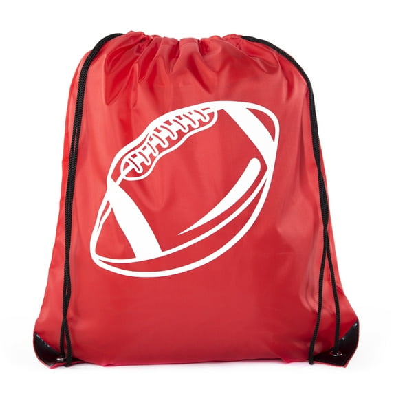 Football Party Bags | Football Drawstring Cinch Backpacks for Team Events, Birthdays, and More!