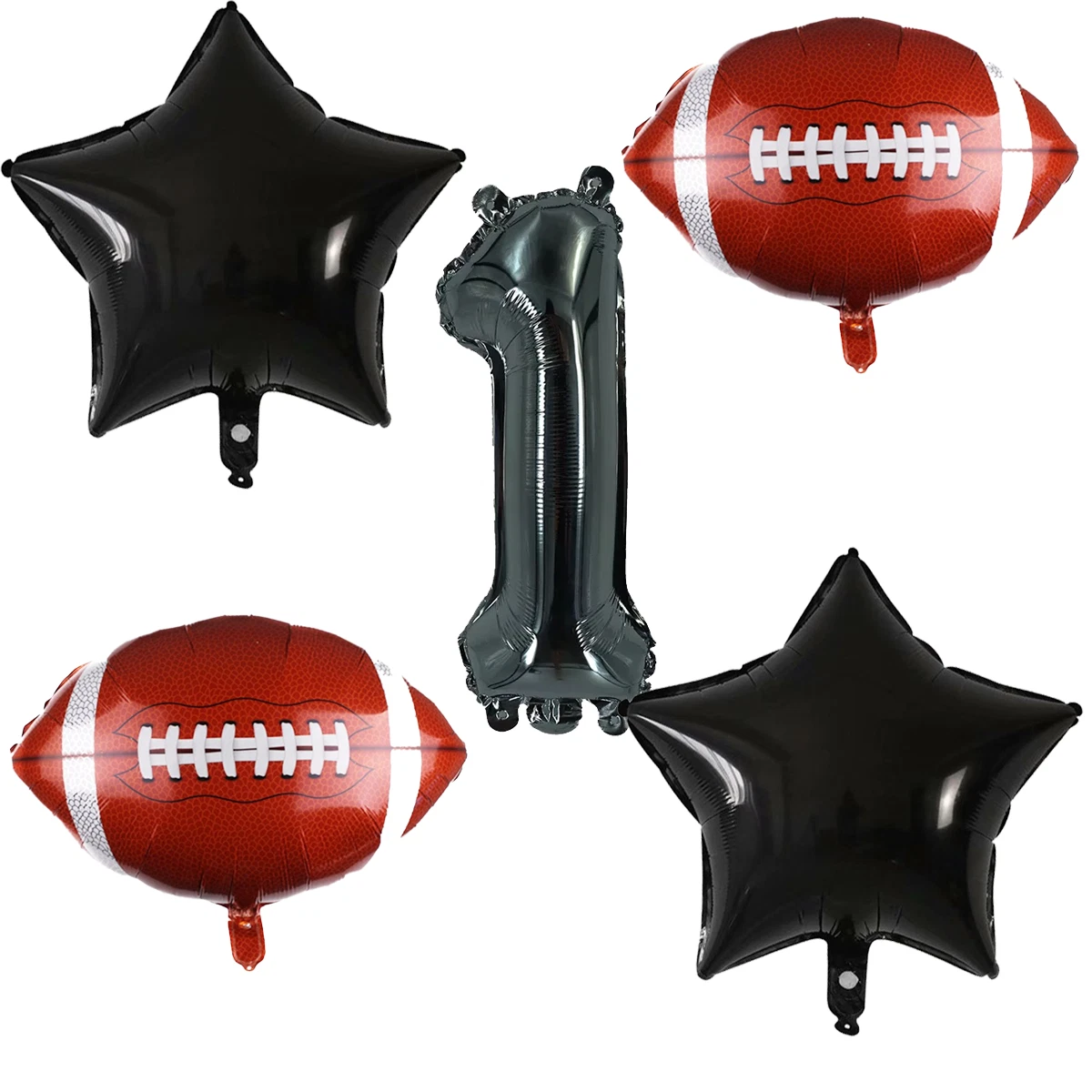 Football Party Balloon Set Number 1 Black Red First Birthday Balloons
