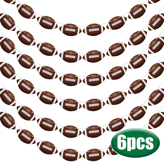 Football Party Decoration Football Banner Hanging Game Time Banner Touchdown Bunting Garland for Sport Themed Birthday Party Supplies 6Pcs Set 1