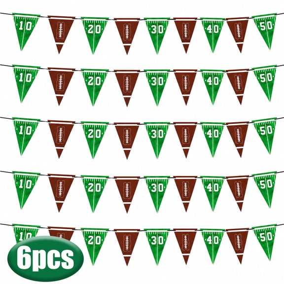 Football Party Decoration Football Banner Hanging Game Time Banner Touchdown Bunting Garland for Sport Themed Birthday Party Supplies 6Pcs Set 2