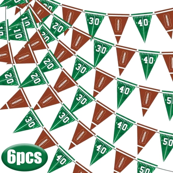 Football Party Decoration Football Banner Hanging Game Time Banner Touchdown Bunting Garland for Sport Themed Birthday Party Supplies 6Pcs Set 2