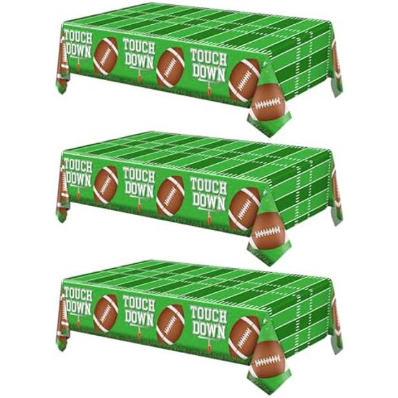 Football Party Decorations, 3 Pack Disposable Football Tablecloth 54 X 108Inch Plastic Field Touchdown Table Cover for Game Day Birthday Tailgate Party Supplies$$Electronics Accessories