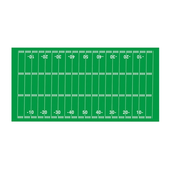 Football Party Decorations Disposable Tablecloth Plastic Touchdown Table Cover for Birthday Football Party Games Decoration, Touchdown Field & Football Design Table Cover,Green,107.9x53.9"