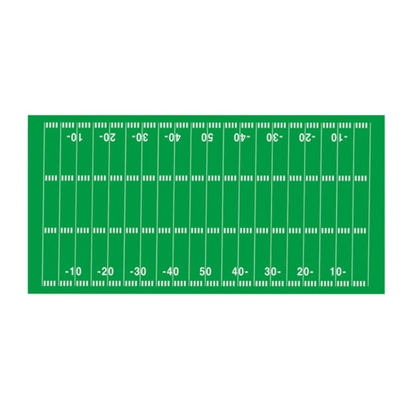 Football Party Decorations Disposable Tablecloth Plastic Touchdown Table Cover for Birthday Football Party Games Decoration, Touchdown Field & Football Design Table Cover,Green,107.9x53.9"