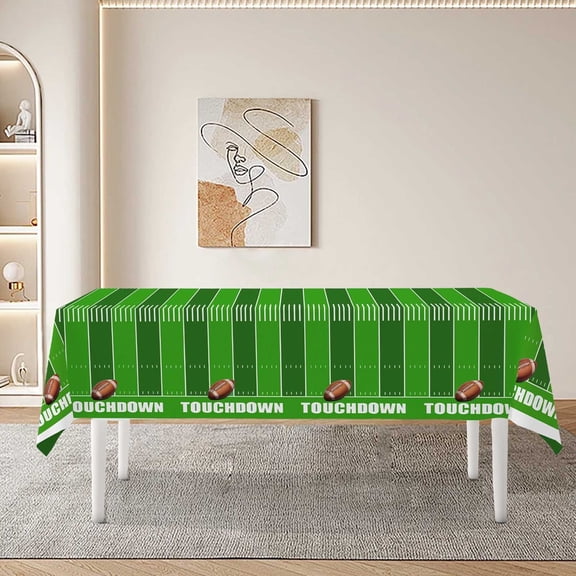 Football Party Decorations Disposable Tablecloth Touchdown Table Cover, Game Day Theme Table Cloth, for Football Birthday Party Supplies 54 X 108Inch ,Superbowl Party Decorations