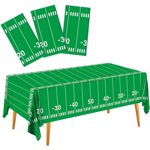 Football Party Decorations Disposable Tablecloth Plastic Touchdown Table Cover Perfect for Super Bowl Football Birthday Party Decorations and Gameday Tailgate Decorations 54 X 108Inch, 3 Pack