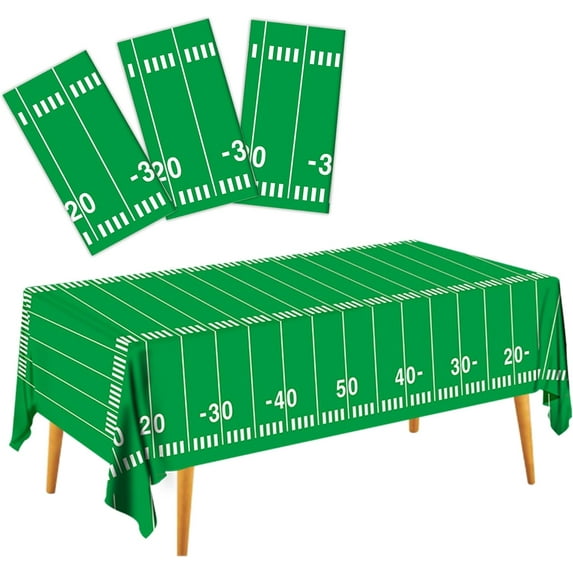 Football Party Decorations Disposable Tablecloth Plastic Touchdown Table Cover Perfect for Super Bowl Football Birthday Party Decorations and Gameday Tailgate Decorations 54 X 108Inch, 3 Pack
