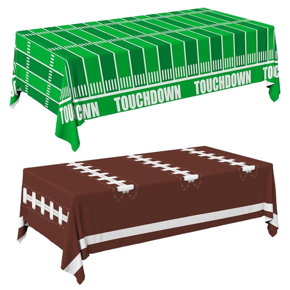 Football Party Decorations Disposable Tablecloth Plastic Touchdown Table Cover for Birthday Football Party Games Decoration 54 X 108Inch2 Pack